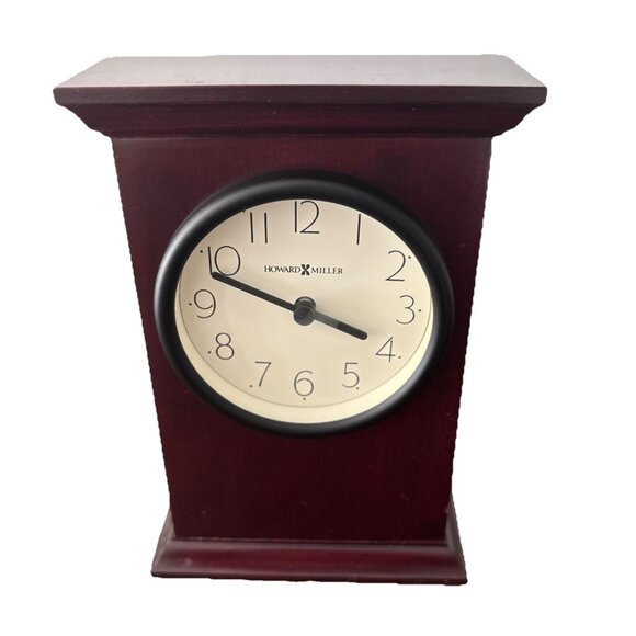 Howard Miller 645-124 Desk, Shelf or Table 7" Clock. Rosewood & Brass - Picture 1 of 6